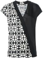 Fausto Puglisi Wrap Shortsleeved Blouse, Women's, Size: 42, Black, Silk/viscose/spandex/elastane
