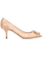 Dolce & Gabbana Belluci Pumps, Women's, Size: 35, Pink/purple, Leather/silk