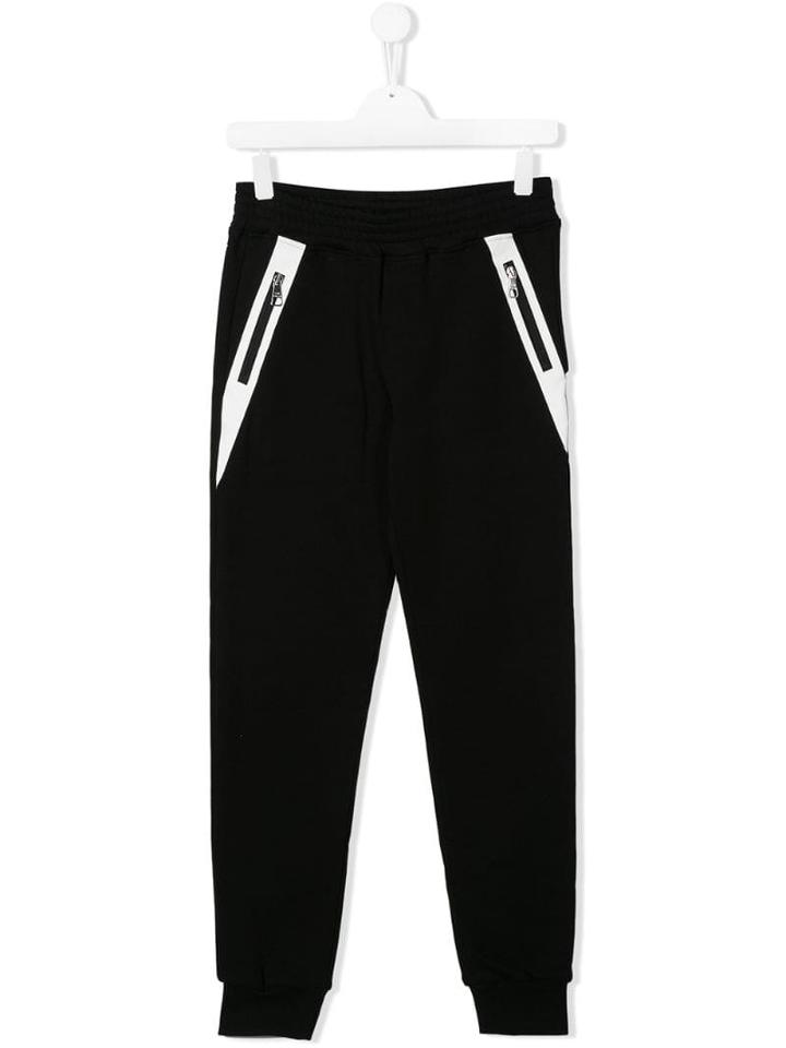 Neil Barrett Kids Zip Detail Track Pants - Black