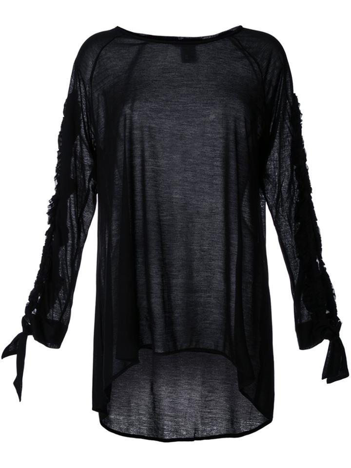 Thomas Wylde Sleeve Slit Top - Black
