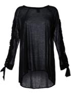 Thomas Wylde Sleeve Slit Top - Black