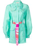 Emilio Pucci Contrast Belt Coat - Green