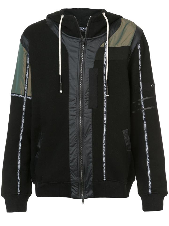 Mostly Heard Rarely Seen Branded Taping Zip Up Hoodie - Black