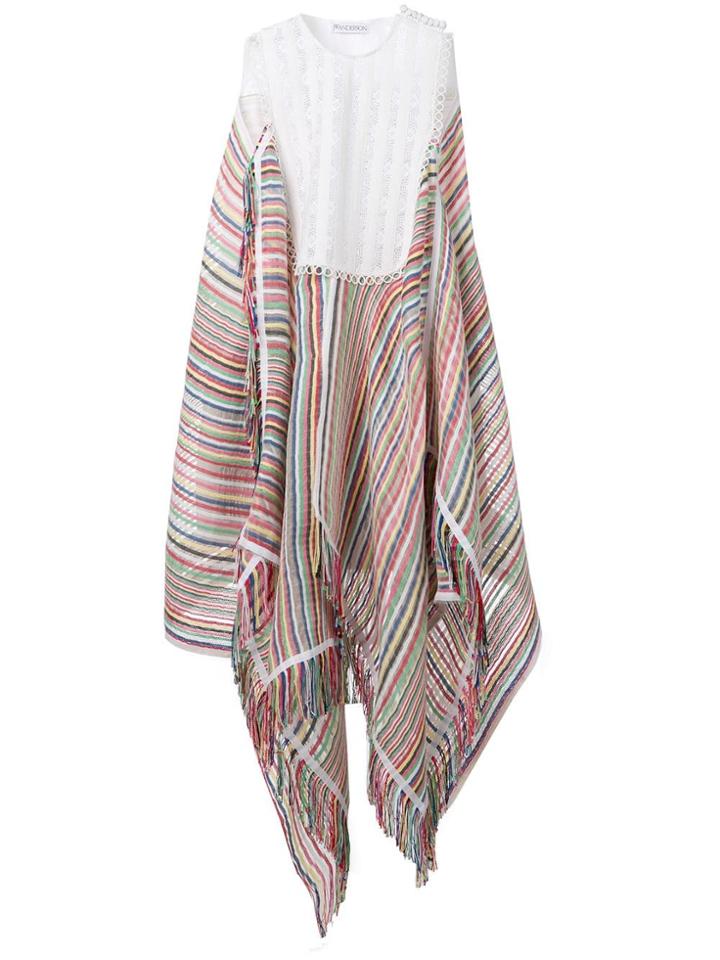 Jw Anderson Striped Bib Dress - White