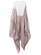 Jw Anderson Striped Bib Dress - White