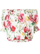 Dolce & Gabbana Off-shoulder Floral Print Top - White