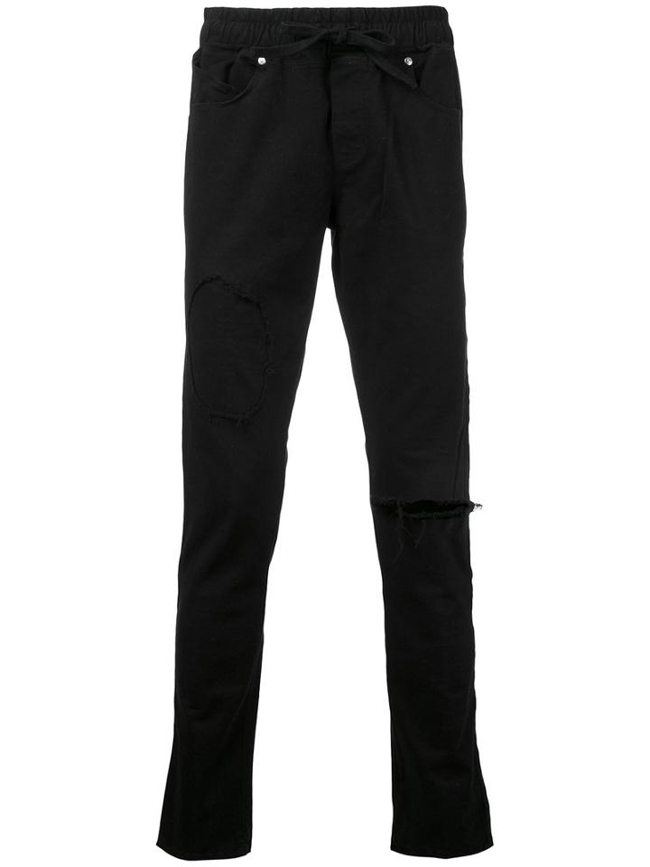 Rta - Drawstring Track Pants - Men - Cotton/polyurethane - M, Black, Cotton/polyurethane