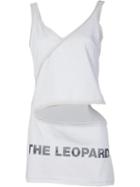 Musée Cutout The Leopard Logo Print Tank Top, Women's, Size: Medium, Grey, Cotton