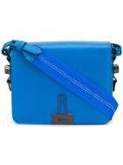 Off-white Foldover Clip Shoulder Bag - Blue