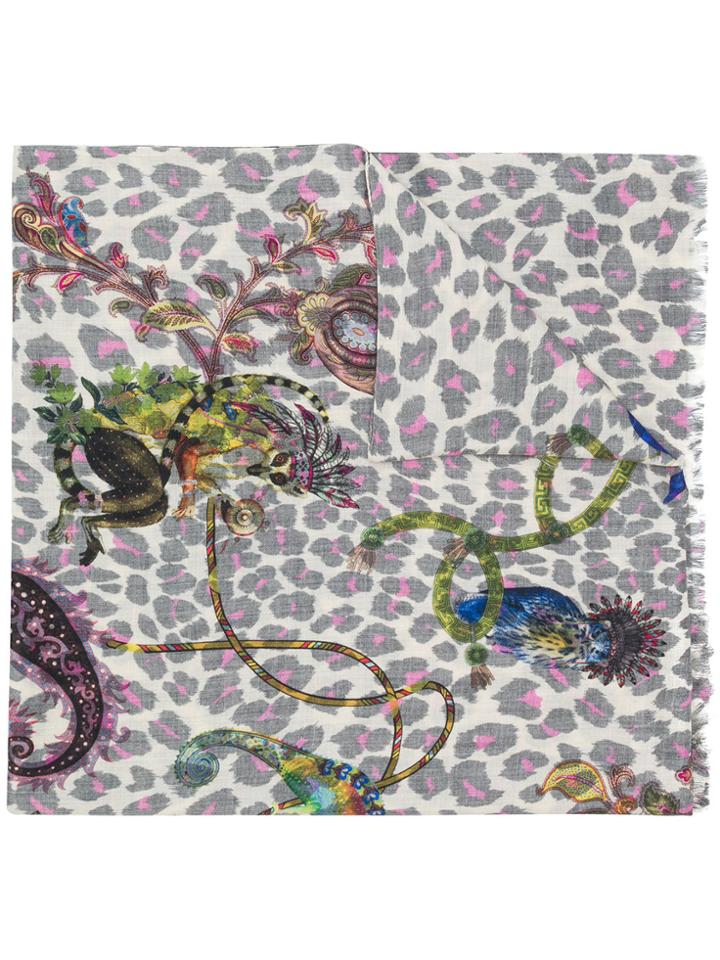 Etro Leopard Print Scarf - Nude & Neutrals
