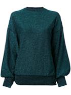 G.v.g.v. Glitter Effect Cuff Sleeve Sweatshirt, Women's, Size: Xs, Green, Nylon/polyester/rayon