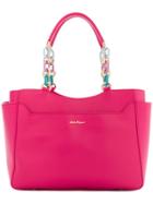 Salvatore Ferragamo Chain-embellished Tote Bag - Pink & Purple