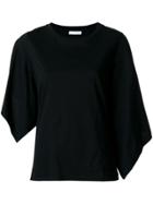Jw Anderson Asymmetric Fluted Sleeves T-shirt - Black