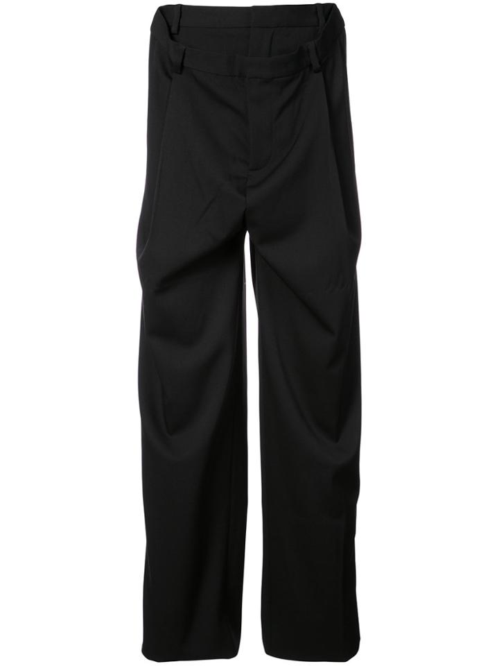 Y / Project Slouch Front Trousers - Black