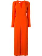 Stella Mccartney V-neck Jumpsuit, Women's, Size: 40, Red, Viscose/acetate/spandex/elastane