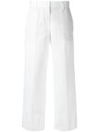 Aspesi Cropped Trousers, Women's, Size: 42, White, Cotton/linen/flax