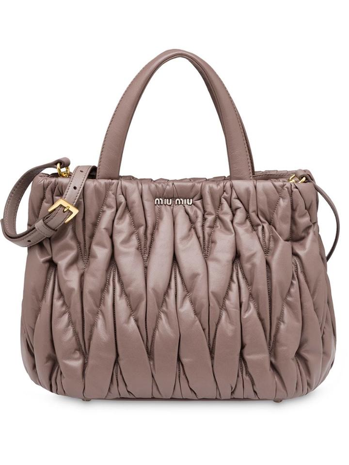 Miu Miu Matelassé Tote Bag - Grey