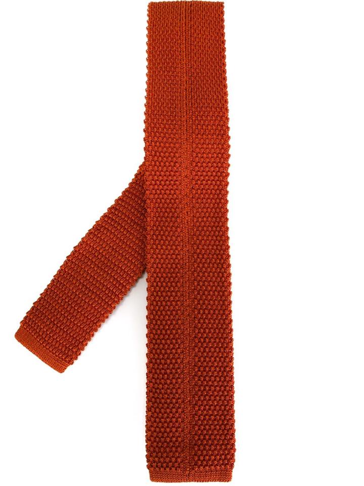 Fashion Clinic Timeless Woven Tie - Yellow & Orange