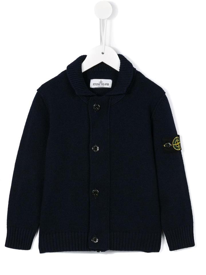 Stone Island Kids Chunky Cardigan, Boy's, Size: 8 Yrs, Blue