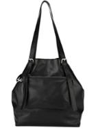 Mm6 Maison Margiela Embossed Logo Shoulder Bag, Women's, Black, Calf Leather