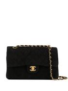 Chanel Pre-owned 1998 Double Flap Chain Shoulder Bag - Black