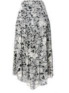 Saint Laurent Floral Print Long Skirt