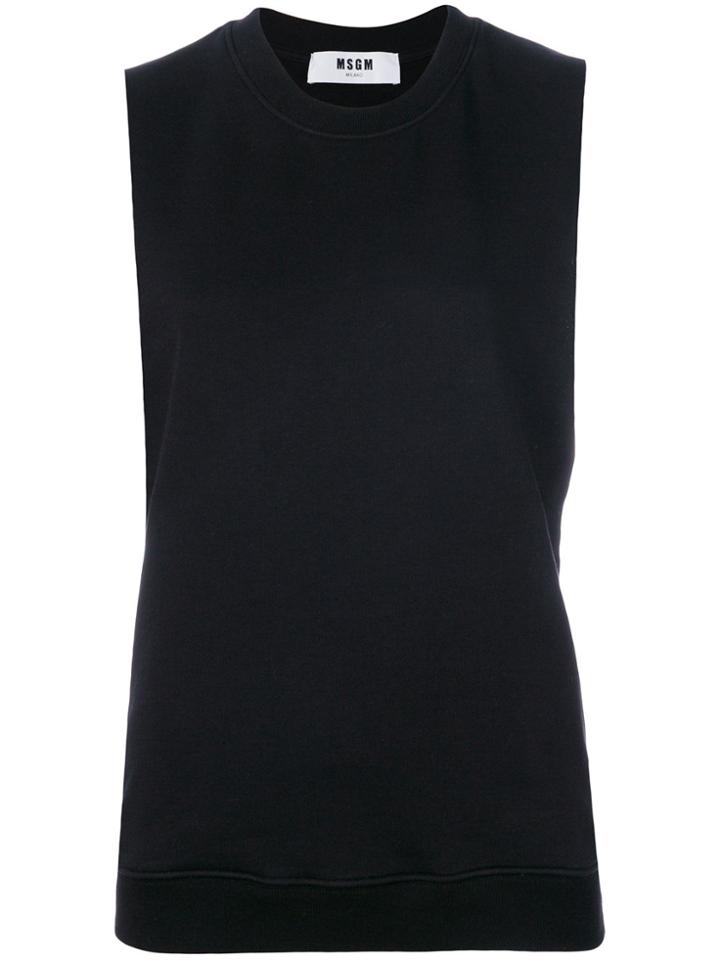 Msgm Sleeveless Sweatshirt - Black
