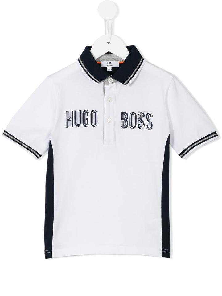 Boss Kids Contrast Collar Polo Shirt, Boy's, Size: 8 Yrs, White