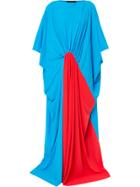 Greta Constantine Two Tone Ruched Detail Maxi Dress - Blue