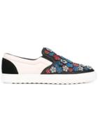 Coach Flower Embellished Slip-on Sneakers - White