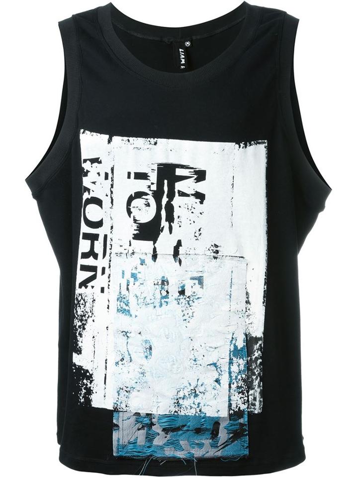 Liam Hodges Lurker Print Vest, Men's, Size: Medium, Black, Cotton/polyester