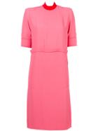 Marni Crépe Dress With Scarf - Pink & Purple