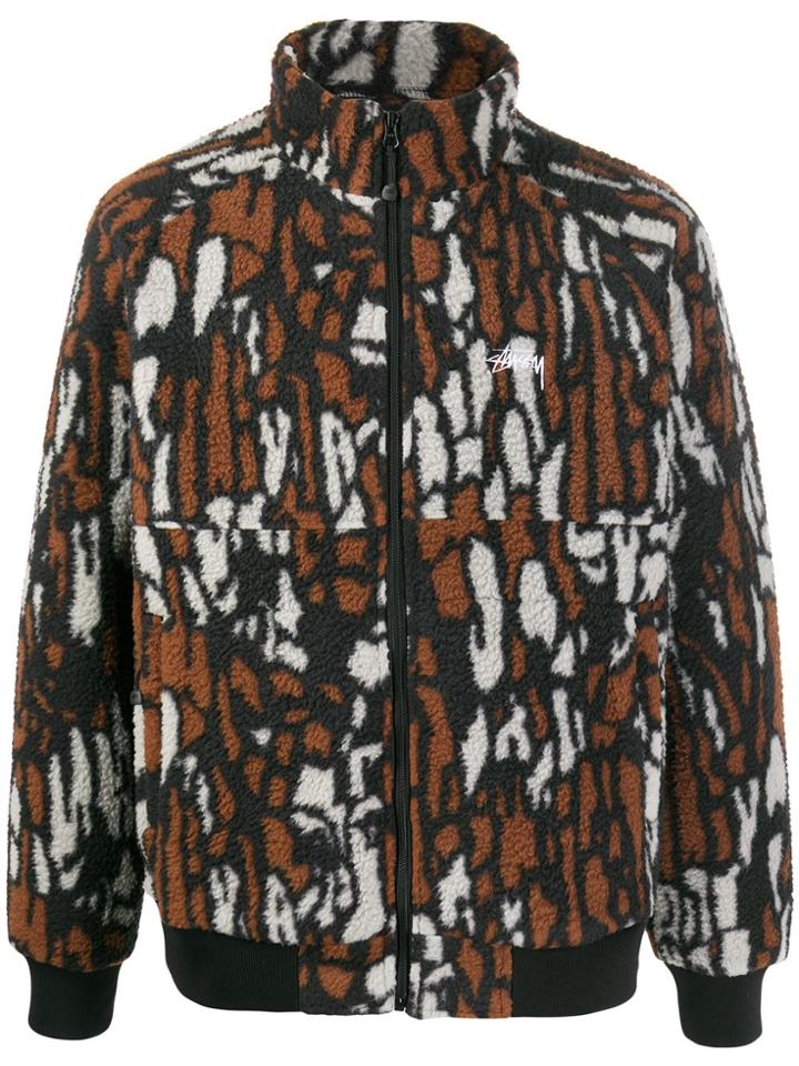 Stussy Fleece Effect Jacket - Brown