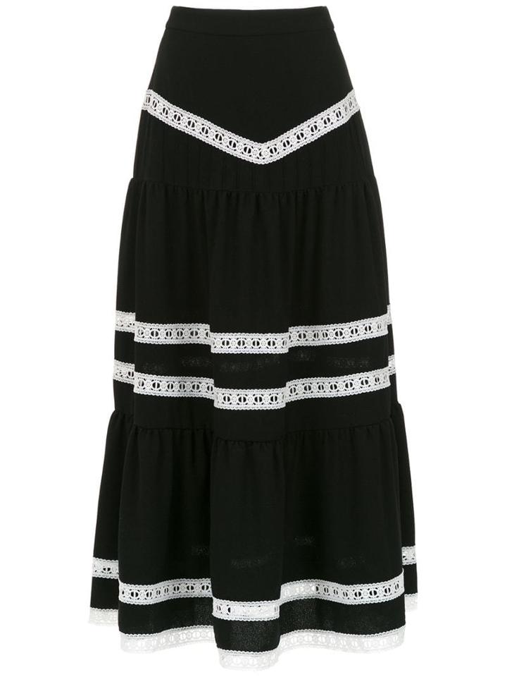 Martha Medeiros Midi Crepe Skirt - Black