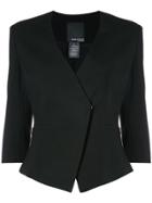 Thomas Wylde Skinny Fit Wrap Front Blazer - Black