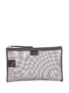 Fendi Small Two-toned Ff Logo Clutch - Brown