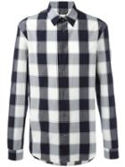 Maison Margiela Checked Long Sleeve Shirt, Men's, Size: 42, White, Cotton