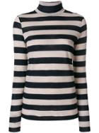 Closed Striped Roll Neck Jumper - Blue