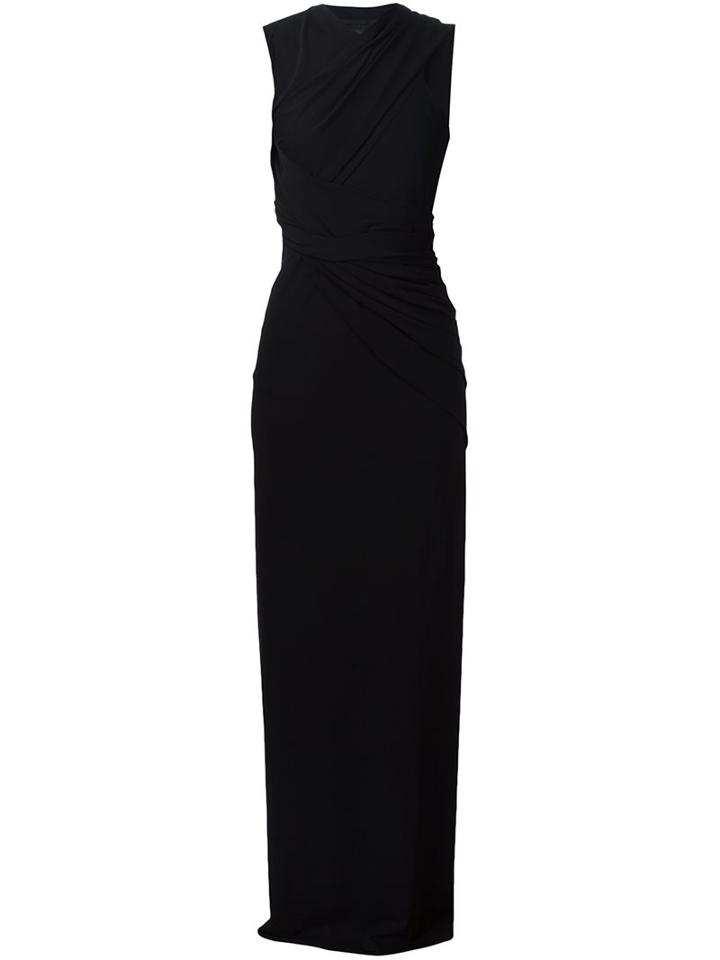 Alexander Wang Wrap Effect Evening Dress, Women's, Size: 2, Black, Acetate/nylon/spandex/elastane