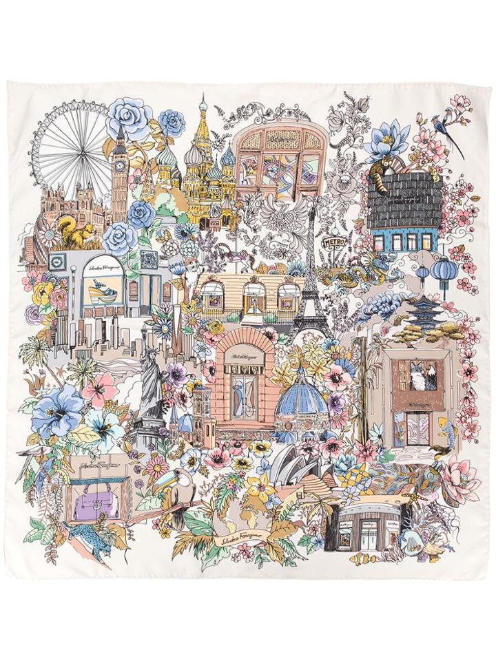 Salvatore Ferragamo Printed Scarf - Neutrals