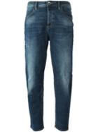 Love Moschino Cropped Tapered Jeans, Women's, Size: 25, Blue, Modal/cotton/spandex/elastane
