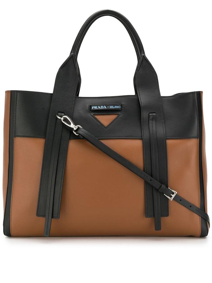 Prada Ouverture Large Tote - Brown