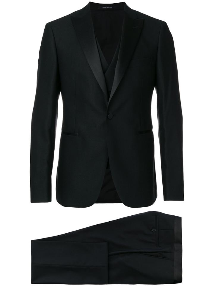 Tagliatore Gilet Tuxedo Suit - Black