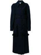 Stella Mccartney Belted Fringe Detail Coat, Women's, Size: 44, Black, Wool