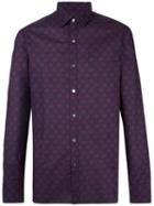 Lanvin Fuzzy Pattern Shirt, Men's, Size: 40, Blue, Cotton