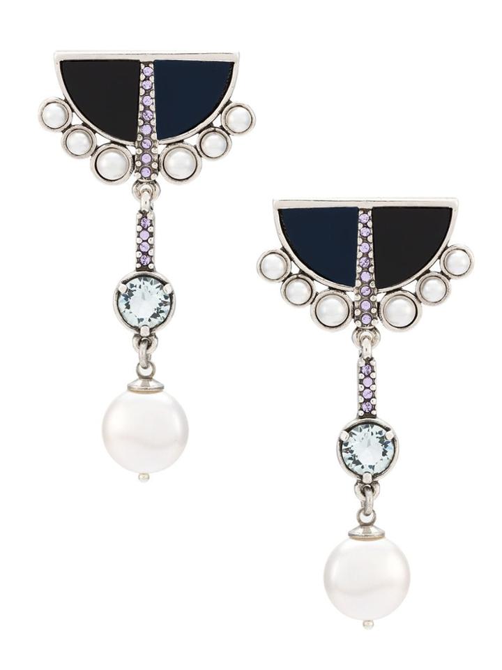 Camila Klein Ping Pérola Strass Earrings - Metallic