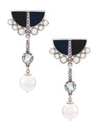 Camila Klein Ping Pérola Strass Earrings - Metallic