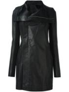 Rick Owens Biker Coat, Women's, Size: 42, Black, Cotton/calf Leather/virgin Wool