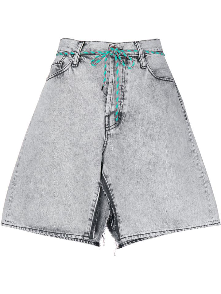 Aries Aceed Open Denim Skirt - Grey