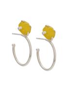 Wouters & Hendrix Yellow Opal Crystal Earrings - Silver